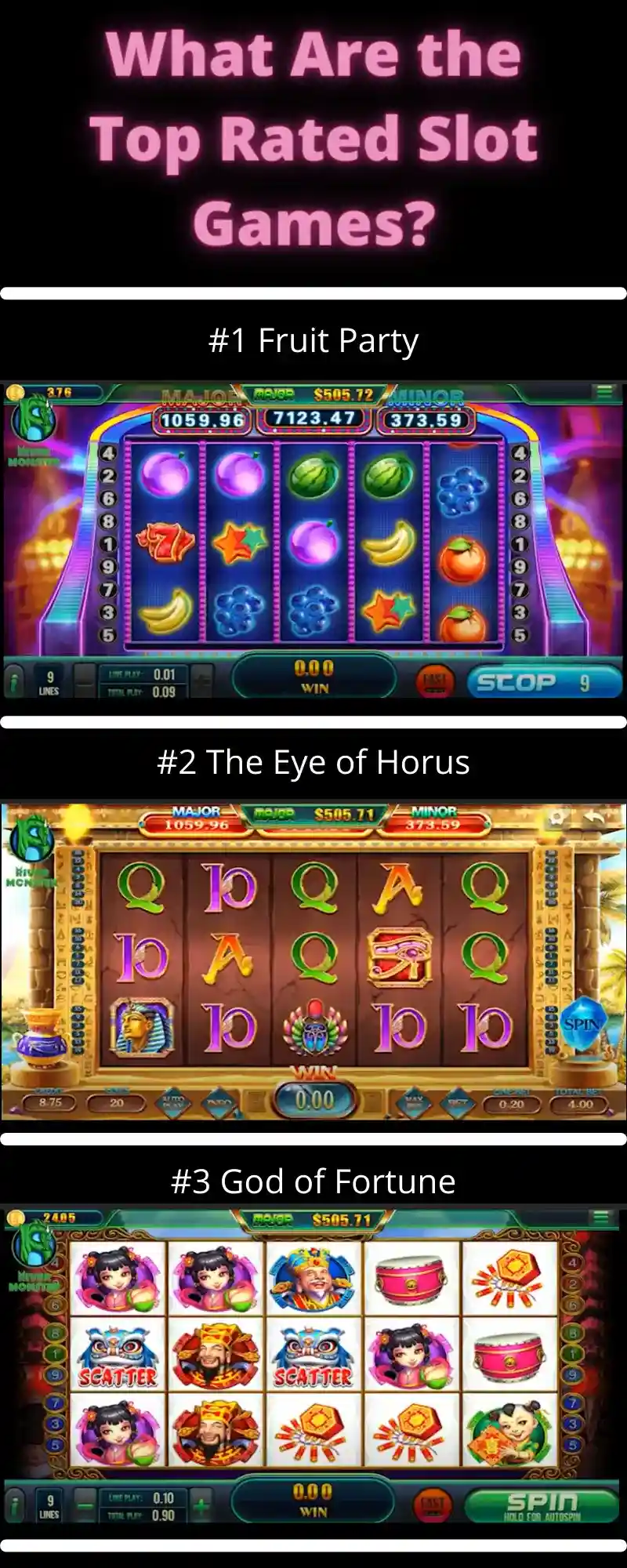 what are the top rated slot games